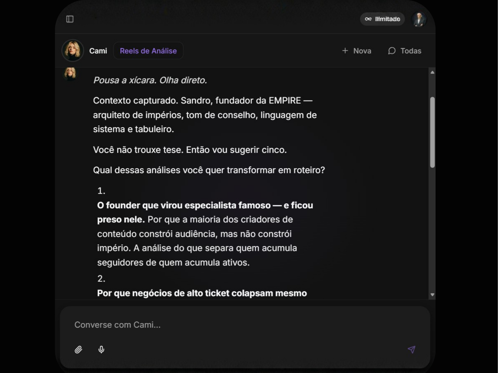 1.000 conversas por mês